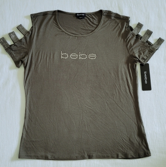 bebe Ivy Green💚 Top w/Cutout✂️ Sleeve Detail-NWT - Picture 12 of 14